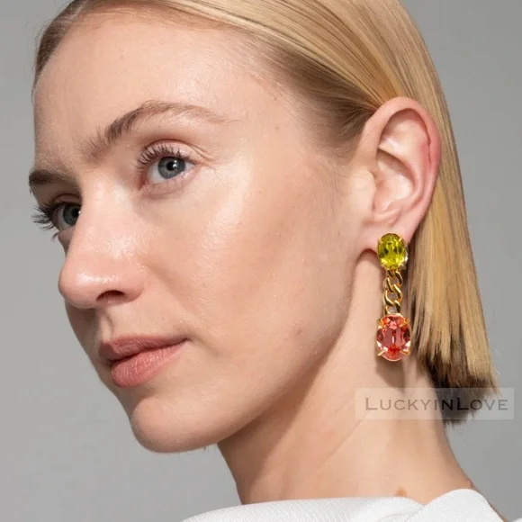 ALEXIS BITTAR • Bonbon Citrus Crystal Drop Post Earrings - Picture 9 of 10